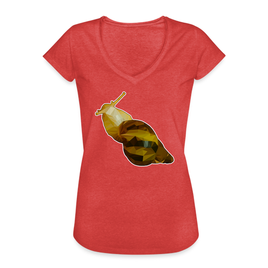 Frauen Vintage T-Shirt Achatina reticulata Low Poly - heather red