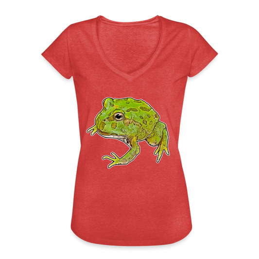 Frauen Vintage T-Shirt Ceratophrys cranwelli Peppermint Blue - heather red