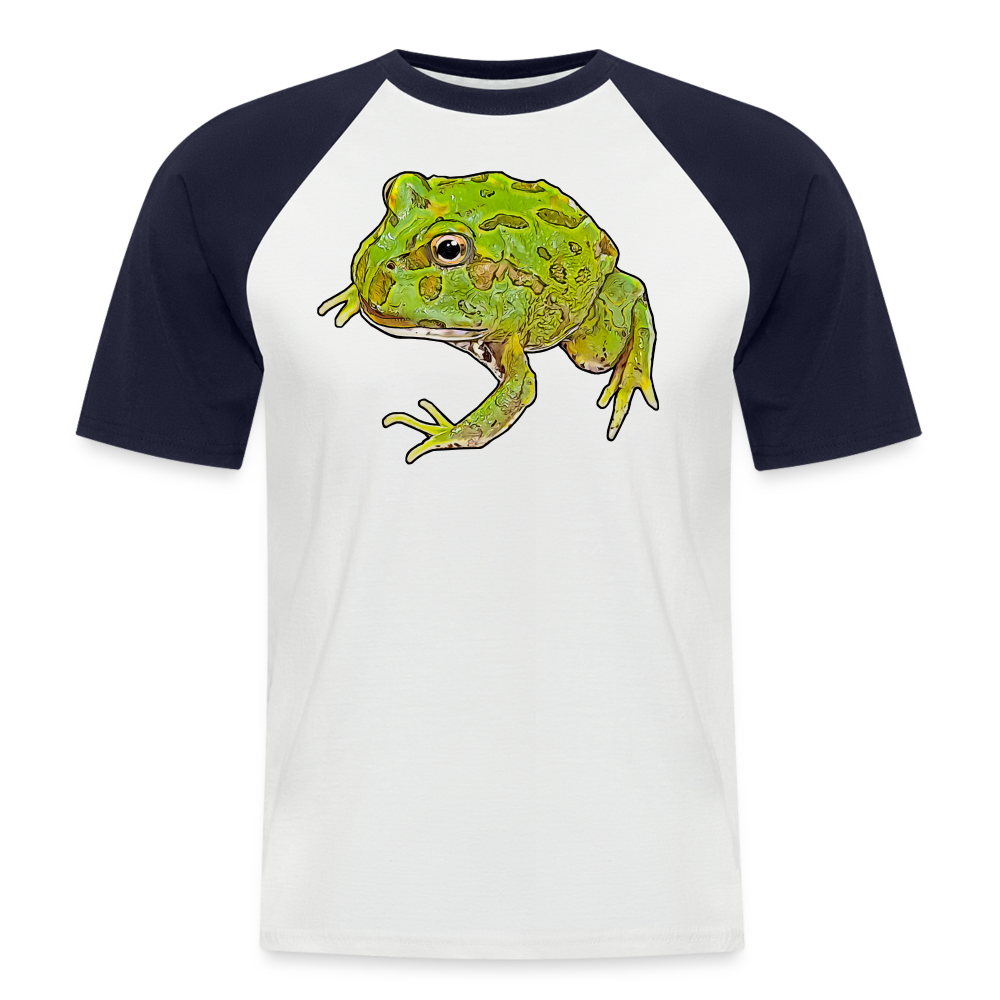 Männer Baseball T-Shirt Ceratophrys cranwelli Peppermint Blue - white/navy