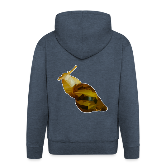 Männer Zip-Hoodie Achatina reticulata Low Poly - heather denim