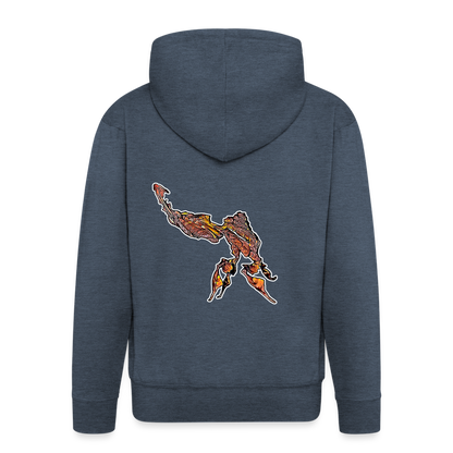 Männer Zip-Hoodie Phyllocrania paradoxa male - heather denim