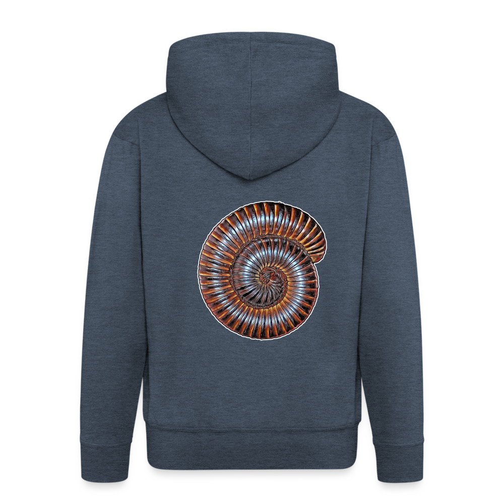 Männer Zip-Hoodie Archispirostreptus gigas - heather denim