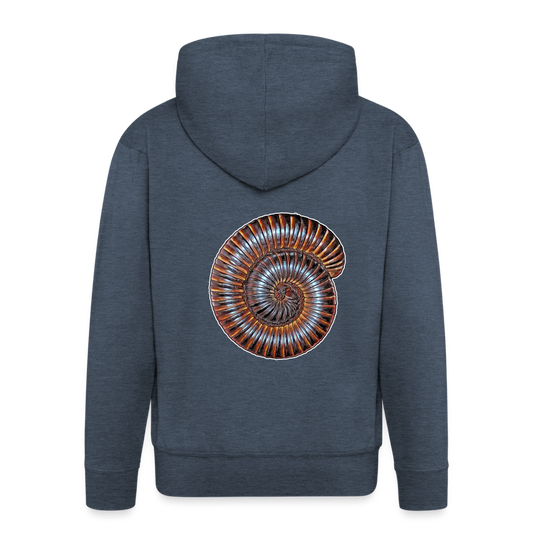 Männer Zip-Hoodie Archispirostreptus gigas - heather denim