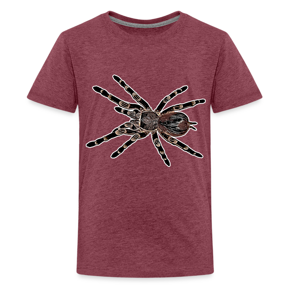 Teenager Basic T-Shirt Acanthoscurria geniculata - Bordeauxrot meliert