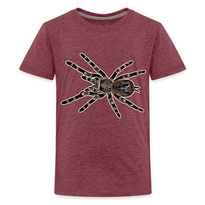 Teenager Basic T-Shirt Acanthoscurria geniculata - Bordeauxrot meliert