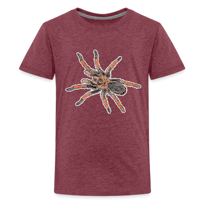 Teenager Basic T-Shirt Brachypelma emilia - Bordeauxrot meliert