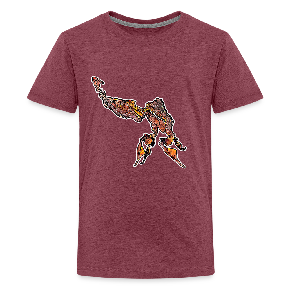 Teenager Basic T-Shirt Phyllocrania paradoxa male - Bordeauxrot meliert