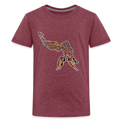 Teenager Basic T-Shirt Phyllocrania paradoxa male - Bordeauxrot meliert