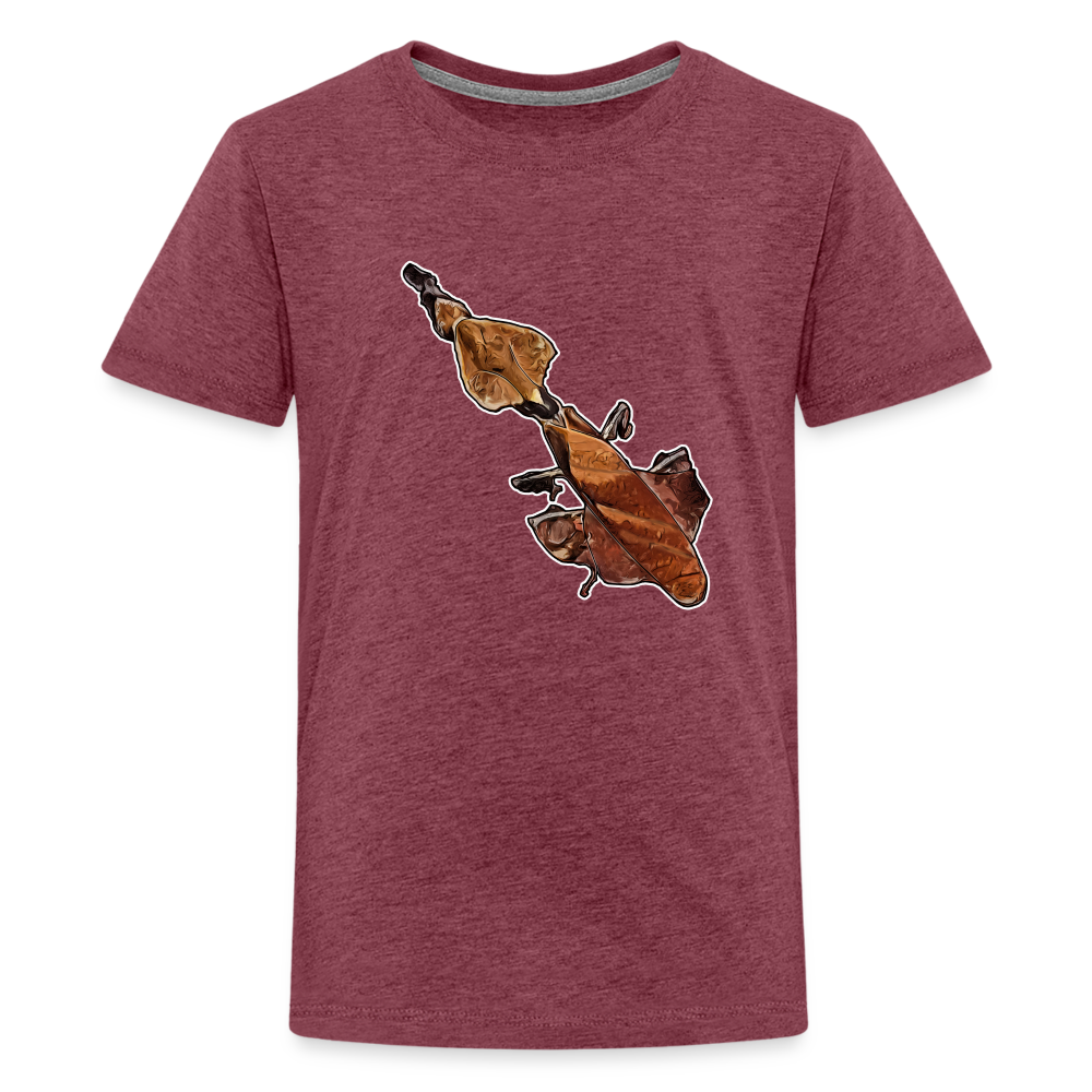 Teenager Basic T-Shirt Phyllocrania paradoxa female - Bordeauxrot meliert