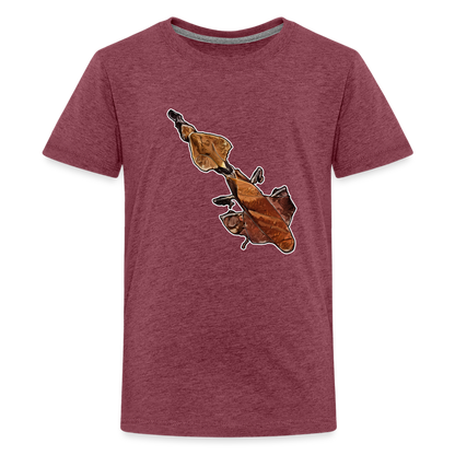 Teenager Basic T-Shirt Phyllocrania paradoxa female - Bordeauxrot meliert