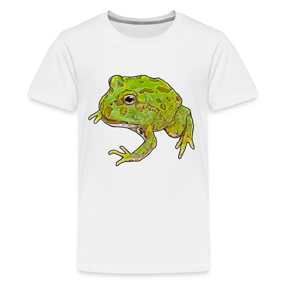 Teenager Basic T-Shirt Ceratophrys cranwelli Peppermint Blue - weiß