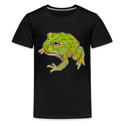 Teenager Basic T-Shirt Ceratophrys cranwelli Peppermint Blue - Schwarz