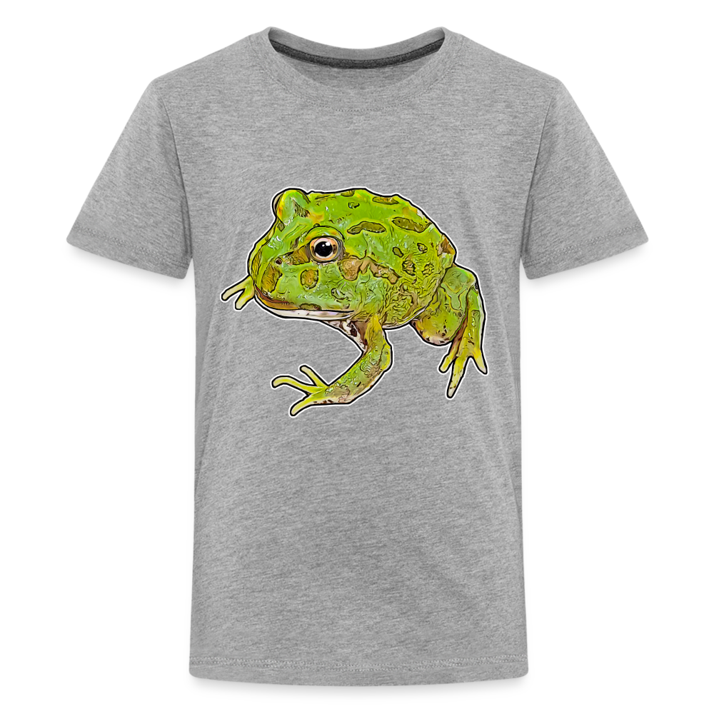 Teenager Basic T-Shirt Ceratophrys cranwelli Peppermint Blue - Grau meliert