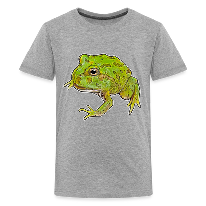 Teenager Basic T-Shirt Ceratophrys cranwelli Peppermint Blue - Grau meliert