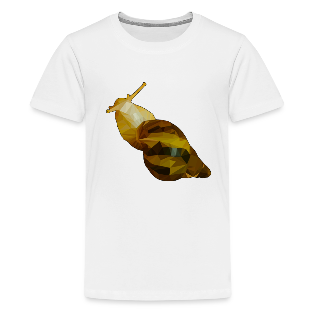 Teenager Basic T-Shirt Achatina reticulata Low Poly - weiß
