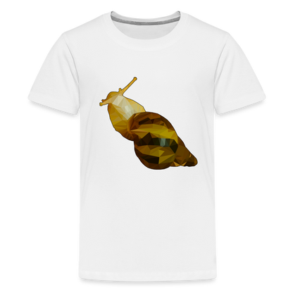 Teenager Basic T-Shirt Achatina reticulata Low Poly - weiß