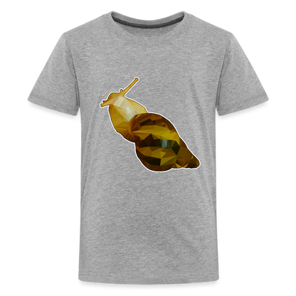 Teenager Basic T-Shirt Achatina reticulata Low Poly - Grau meliert