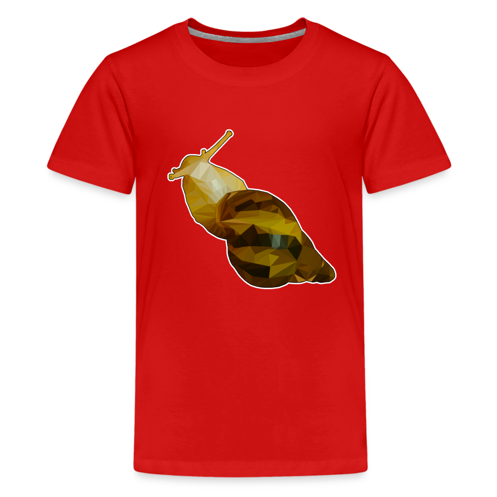 Teenager Basic T-Shirt Achatina reticulata Low Poly - Rot