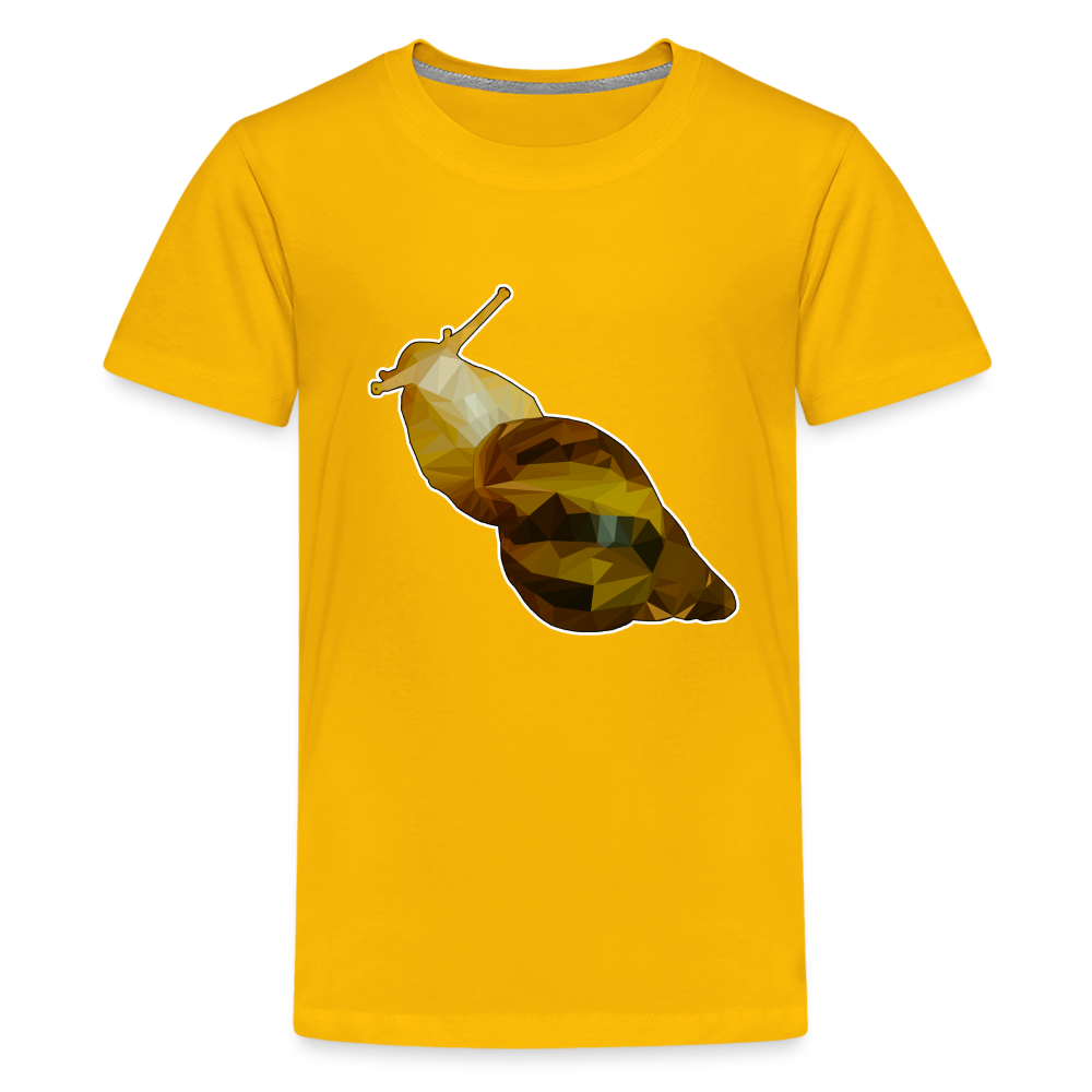 Teenager Basic T-Shirt Achatina reticulata Low Poly - Sonnengelb