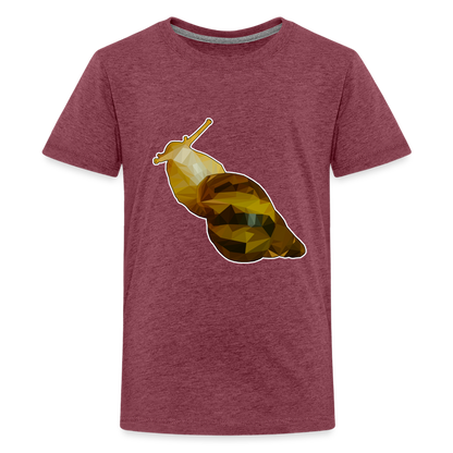 Teenager Basic T-Shirt Achatina reticulata Low Poly - Bordeauxrot meliert