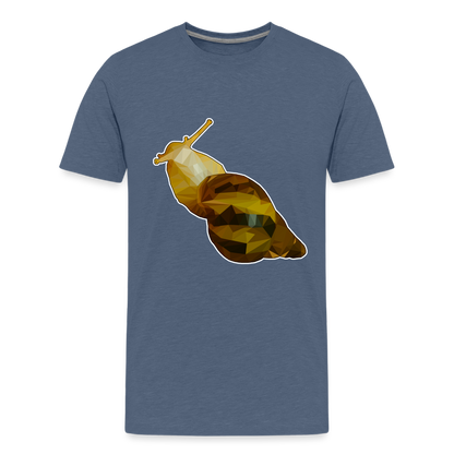 Teenager Basic T-Shirt Achatina reticulata Low Poly - Blau meliert