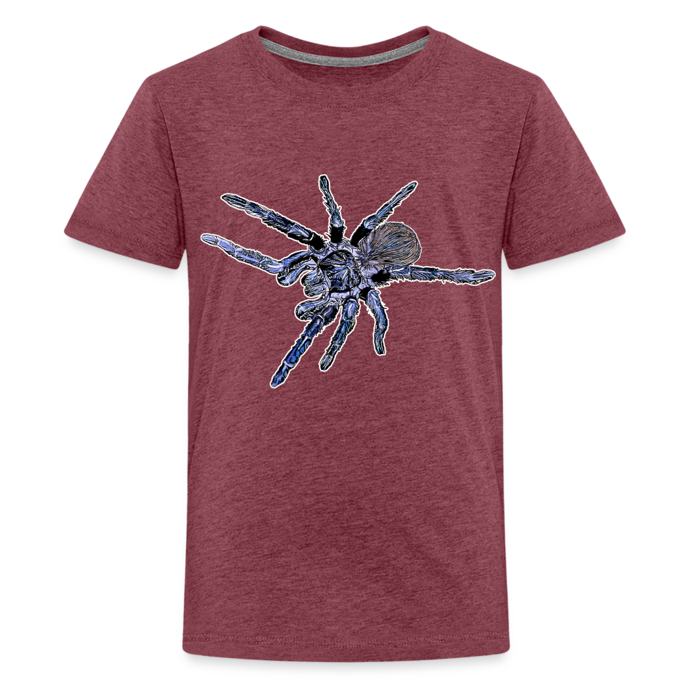 Teenager Basic T-Shirt - Bordeauxrot meliert