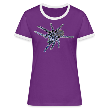 Frauen Kontrast-T-Shirt Pterinopelma sazimai - Lila/Weiß