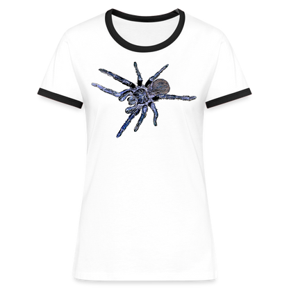 Frauen Kontrast-T-Shirt Pterinopelma sazimai - Weiß/Schwarz