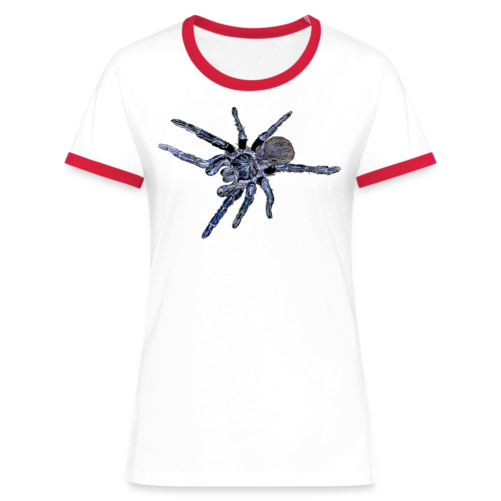 Frauen Kontrast-T-Shirt Pterinopelma sazimai - Weiß/Rot