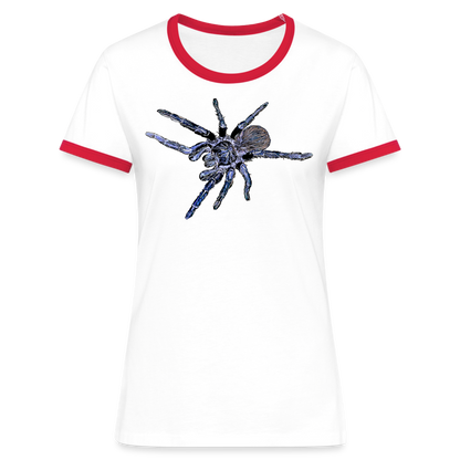 Frauen Kontrast-T-Shirt Pterinopelma sazimai - Weiß/Rot